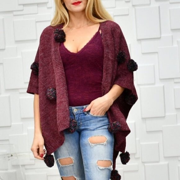 PlayFul Pom Pom Wrap Shrug - Picture 4 of 4